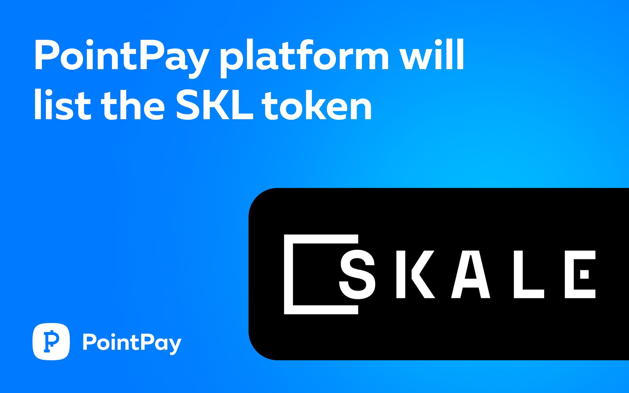 PointPay listing SKL token of the SKALE Network