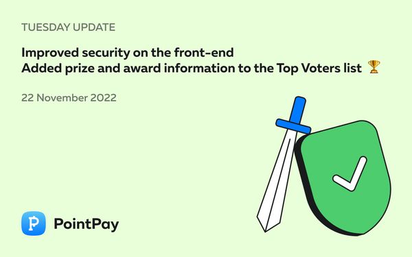 PointPay Tuesday Update